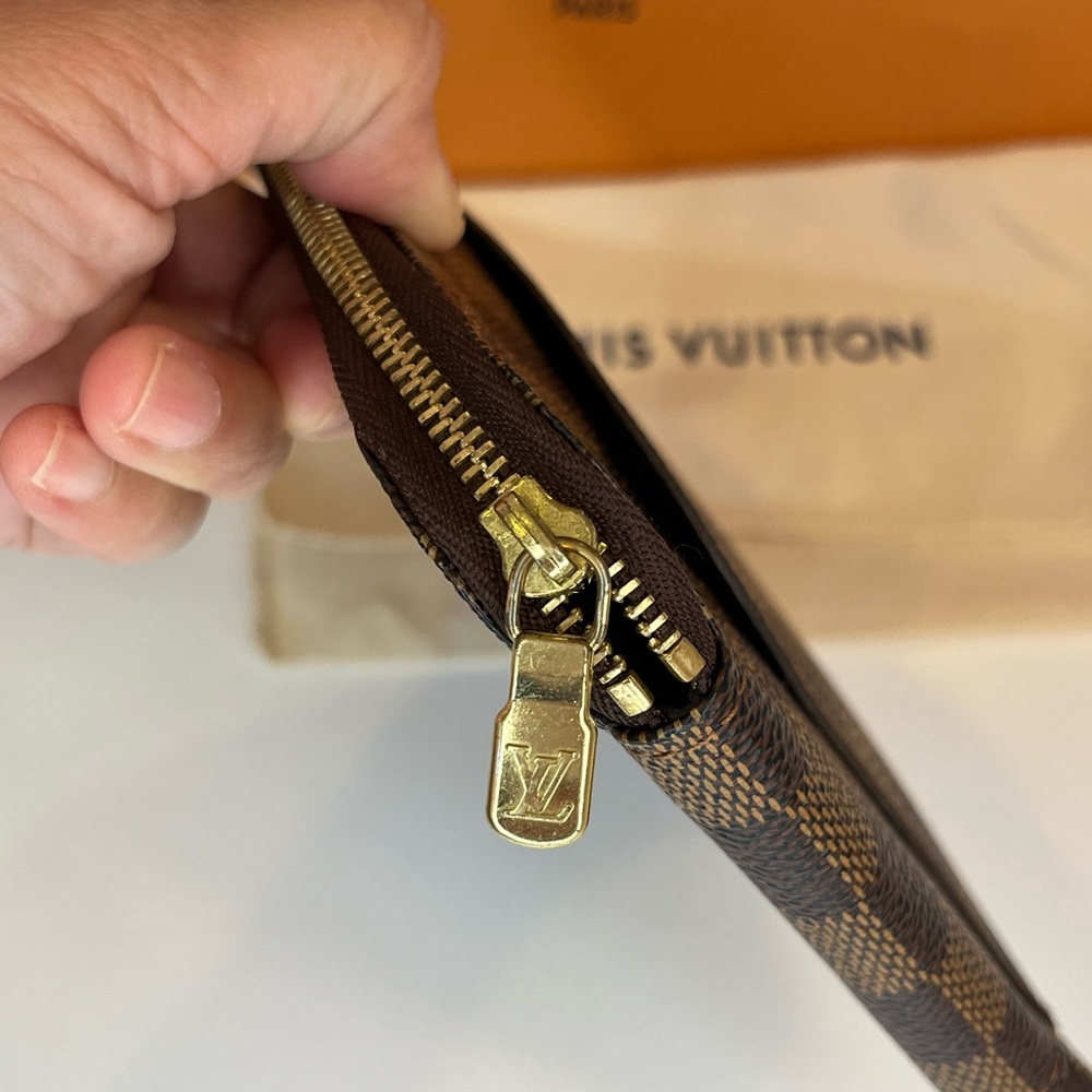 🎀 Louis Vuitton Damier Ebene Canvas Olav Organizer Zip Around Wallet - Picture 4 of 15